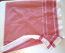 WHITE  RED SCARF UNISEX