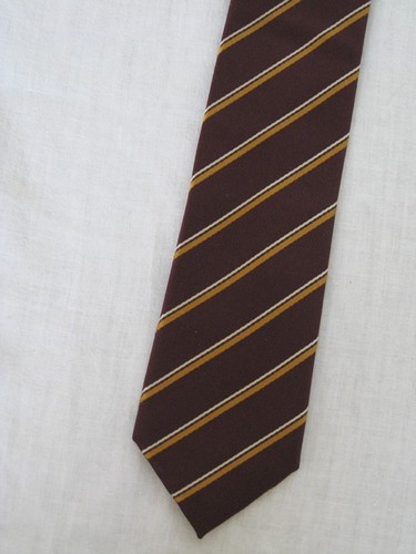BNWT BEN SHERMAN College Stripe 100% Silk Tie Bordeaux Red