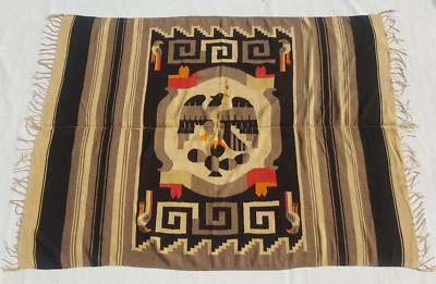 Vintage Traditioneller Handgefertigter Mexikanischer Saltillo Teppich für Wohndeko 205x149 cm