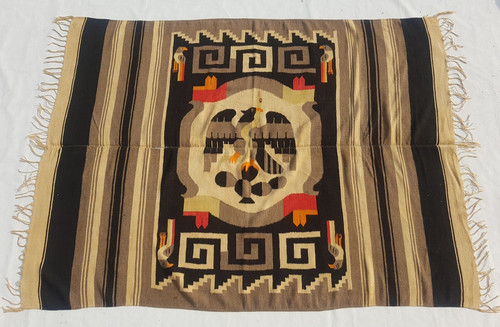 Vintage Traditional Handcrafted Mexican Saltillo Rug for Home Décor 205x149 cm