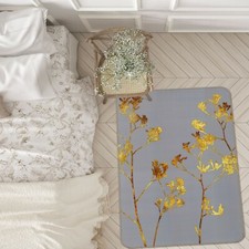 3D Golden Simple Leaves NAO7688 Game Rug Mat Elegant Photo Carpet Mat Fay