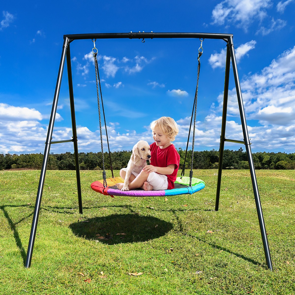 440lb Metal Swing Set with 40