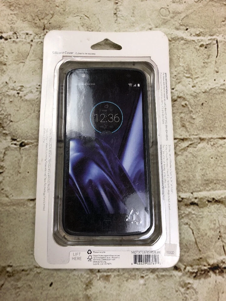 Verizon Silicone Cover Case for Moto Z Play Droid - Black Textured - Image 4 of 4