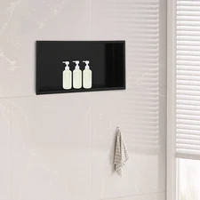 Shower Wall Niche 24 x 12 Caulk in Shower Storage Shelf Stainless Steel Black