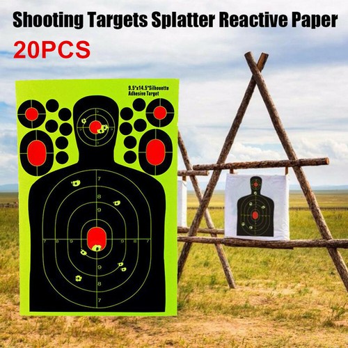 20-PACK Shooting Targets Splatter Glow Gun Rifle Paper Target Adhesive Exercise - Picture 3 of 8