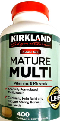 Kirkland Signature Adult 50+ Mature Multi Vitamins/Minerals 400tabs EXP  05-2028