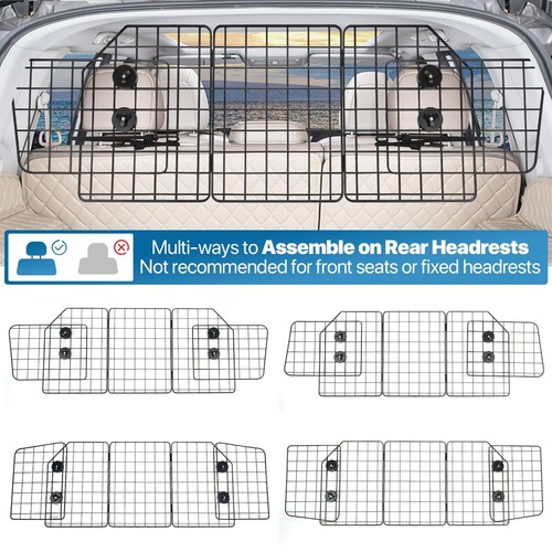 Dog Car Barrier for SUV, Adjustable Pet Divider Gate for Trunk Cargo Area, - Picture 6 of 7