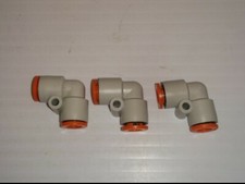 SMC KJL07-00 UNION 90° ELBOW, TUBE FITTING, 1/4" TUBE OD, (LOT OF 3), NNB