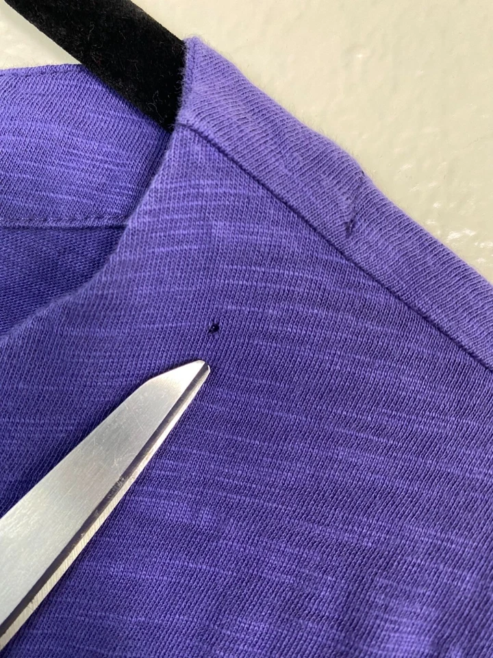 Neon Buddha Purple Button up Tunic Top Women size Medium Pockets 3/4 Sleeves Lig - Image 4 of 4