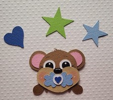 Baby Boy Monkey Peeker. Scrapbook, Card making Paper Piecing