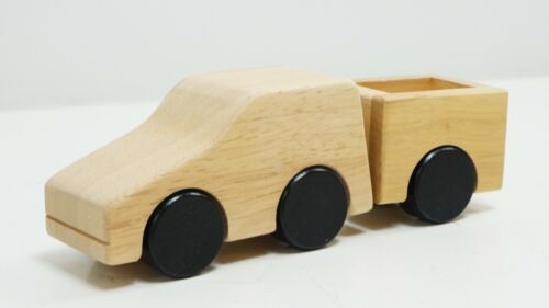 Kids Concept Holz Auto mit Anhänger Pickup Aiden Kinder Spielzeug NATURHOLZ - Afbeelding 1 van 5