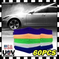 60x Bulk Pack Microfiber Cleaning Cloth Towel No-Scratch Rag Polishing Detailing
