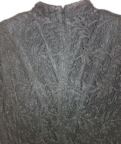 VTG Jessica Howard Womens Formal Sz 8 Petite Long Black Lace Shimmery Maxi Party - Picture 5 of 7