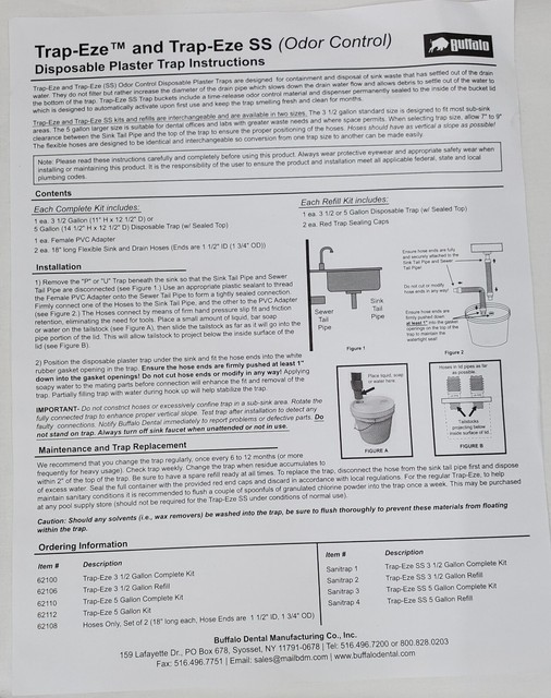 Buffalo Trapeze Disposable Plaster Trap 62110 5gal for sale online eBay
