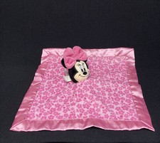 Disney Baby Minnie Mouse Security Blanket Lovey 2017 Pink Floral Satin Trim