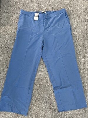 MANGO-Modal trousers with pleat detail-Women s Size: 4-Color: Blue-NEW!!