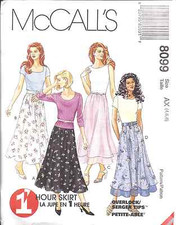 8099 UNCUT McCalls SEWING Pattern Misses Pull on A Line Double Tiered Skirt OOP