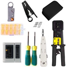 Rj45 Crimping Tool Network Tool Kit for Cat5 Cat5e Cat6, 6P 8P Multi-function...