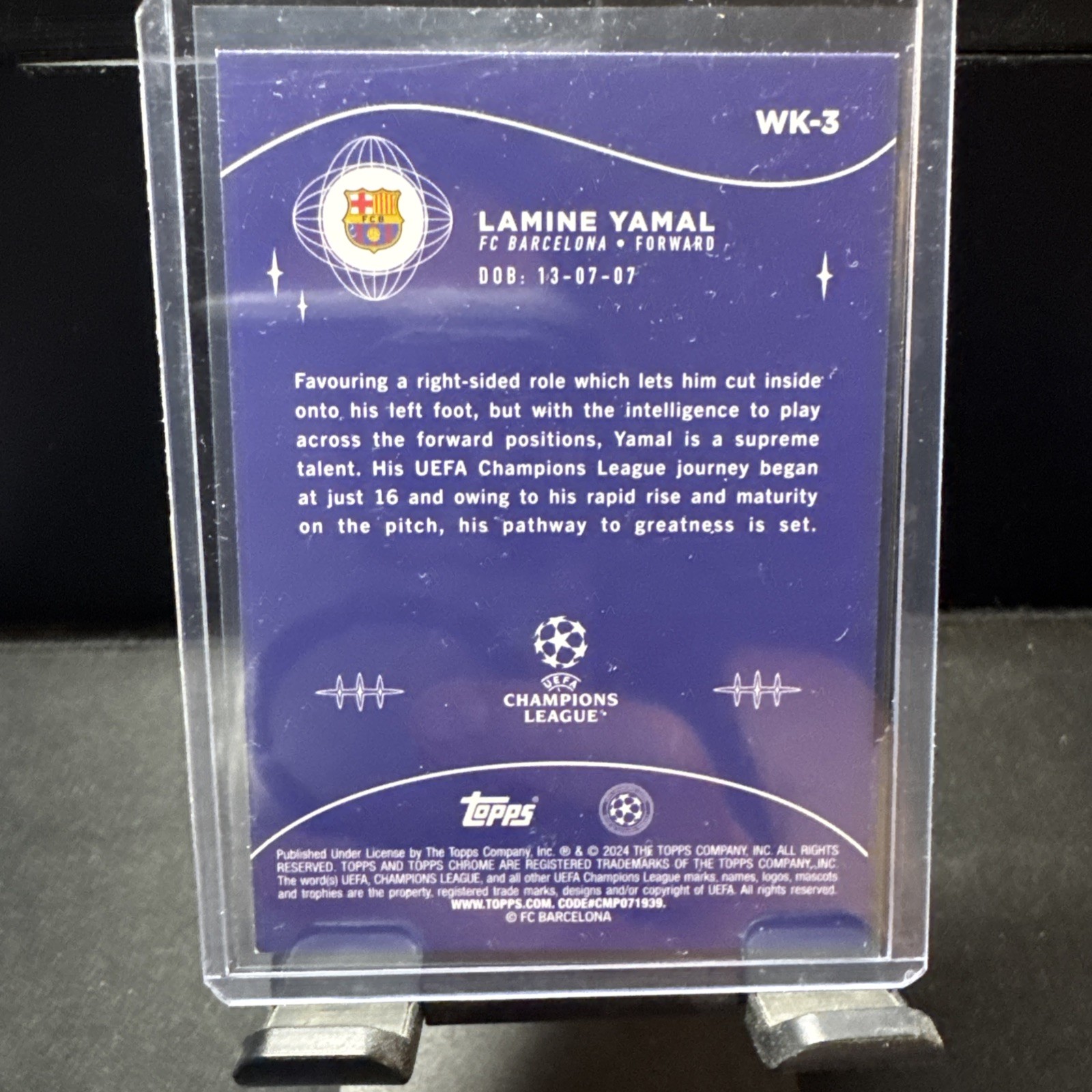 2023-24 Topps Chrome UEFA Club Competitions - Wonderkids Lamine Yamal #WK-3 (RC) view 2