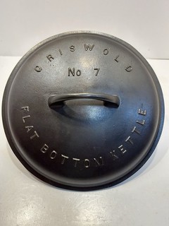 Vintage Griswold 868 No. 7 Flat Bottom Kettle Cast Iron Lid Cleaned & Seasoned