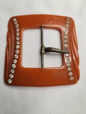 Vintage Bakelite Belt Buckle With Rhinestones