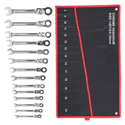 14 Llaves Carraca Flexible CRV 8-24mm Bolsa Oxford for Reparación - Imagen 1 de 4