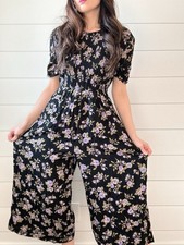 Vintage Floral Jumpsuit 90s Smocked Floral Grunge Cottage Retro One Piece
