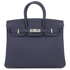 Borsa a mano HERMES Birkin 25 Togo Bruny SilverMetal nuova, mai usata, blu...