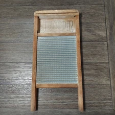 Vtg Junior National Washboard Co #795 Zinc Wood Primitive Farmhouse Rustic 18"