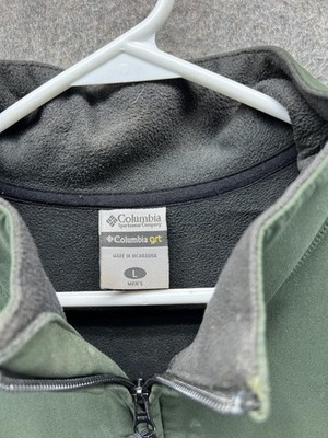 Columbia GRT Jacket Mens Large Green Softshell Full Zip Omni