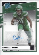 2020 Donruss Clearly Rated Rookie Autographs Purple #23 Denzel Mims Auto /25 FB
