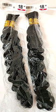 LOT OF 2 Human Braiding Hair 12A Deep Wave 1B for Braids 2 Bundles/Pack 200G 18"