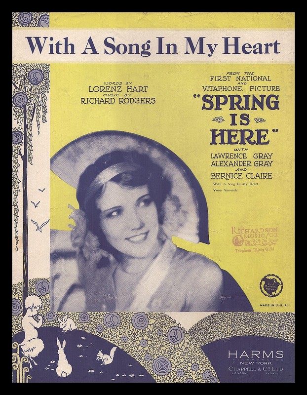 SPRING IS HERE Rodgers/Hart 1930 WITH A SONG IN MY HEART Movie Sheet Music