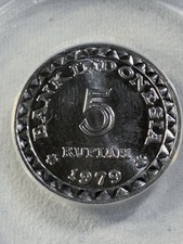 1979 Indonesia 5 Rupiah Graded MS 66 by ANACS