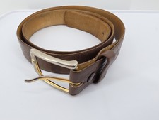 Vintage Coach Brown Belt Made In Italy Sueded Cowhide Solid Brass Buckle Size 36