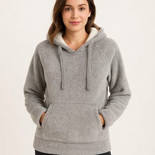 Members Mark Cozy Plush Pullover Women’s Size L Soft Fleece Sweatshirt Gray