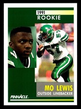 1991 PINNACLE RC #314 MO LEWIS ROOKIE CARD - NEW YORK JETS - *03. rookie card picture