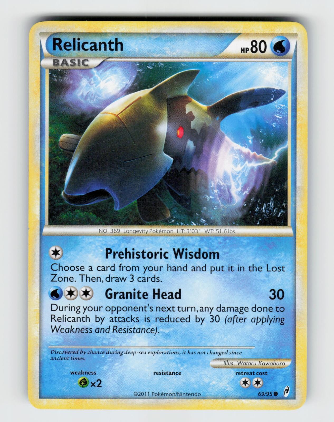 Relicanth 69/95 Common Call of Legends Pokemon 2011 LP Kawahara