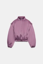 ZARA WOMEN  LILAC PUFFER JACKET WITH DEFINED SHOULDERS  Lilac | 2004/562