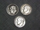 Roosevelt Dimes (Lot Of Three) 1947 D, 1960 D, 1961 D.
