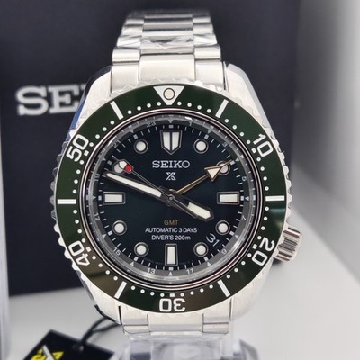 New Seiko Prospex SPB381J1 Green GMT Diver 200m Automatic 6R54 Pwr Reserve 3 Day
