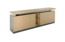 Stilvoller Aktenschrank Grau Braun Büromöbel Holzregal Arbeitsumgebung