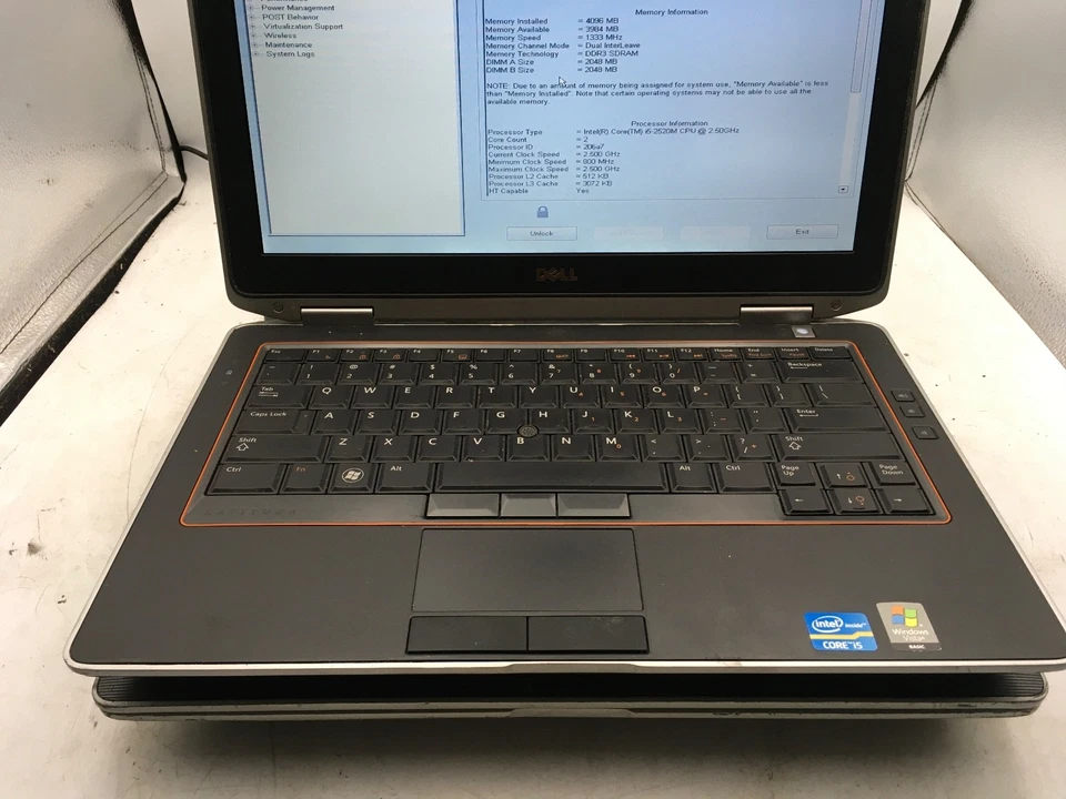 DELL LATITUDE E6320 - BOOTS TO BIOS/BIOS LOCK - LOT OF 2- INTEL i5 - 4GB RAM -BB - Image 3 of 4