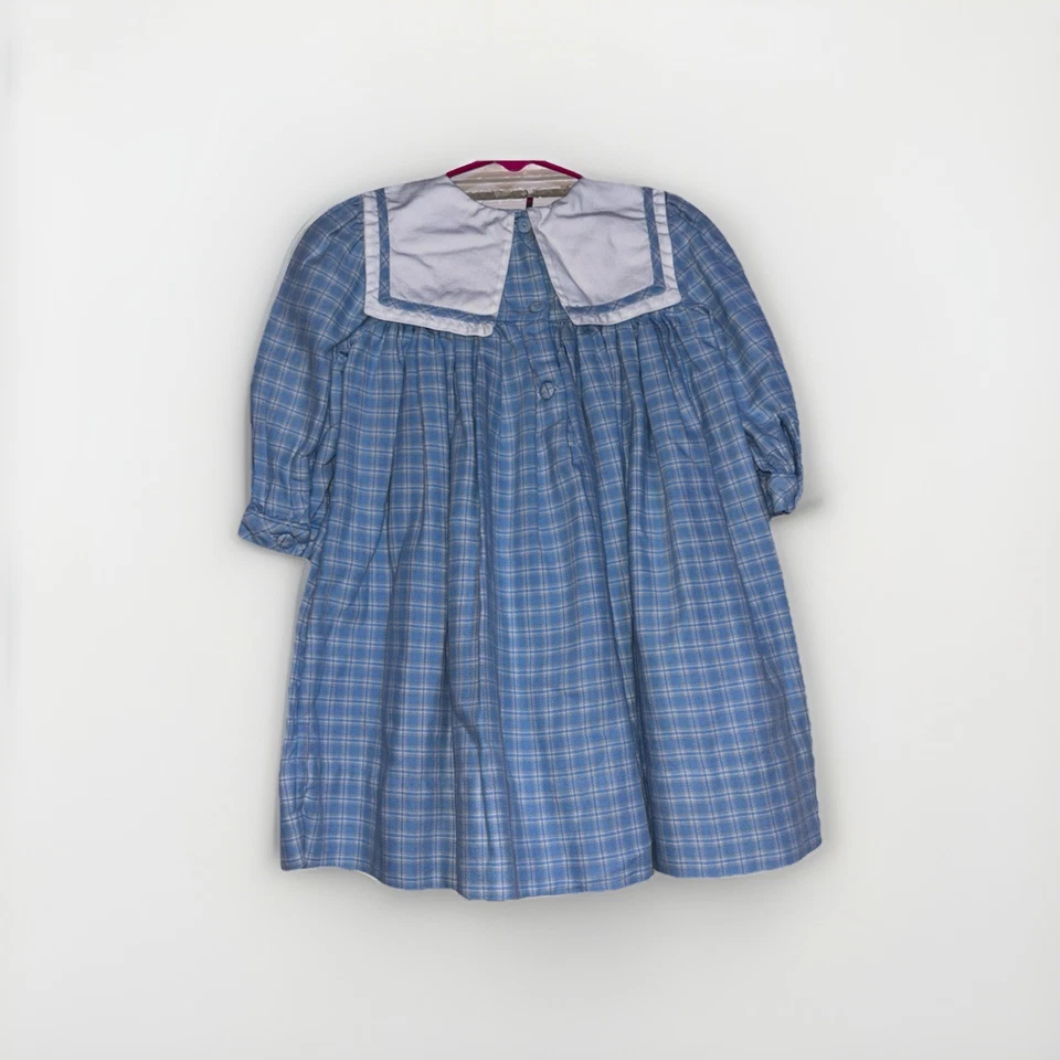 Vestido Strasburg Niños Azul Blanco Cuello Talla 4T Copos de Nieve Evento Clásico Foto 2 de 4