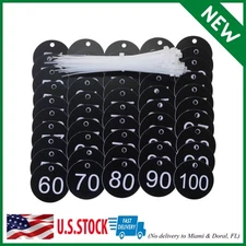 1-100 Number Tags Plastic Numbered Marking Identification Hang Tags Luggage Labe