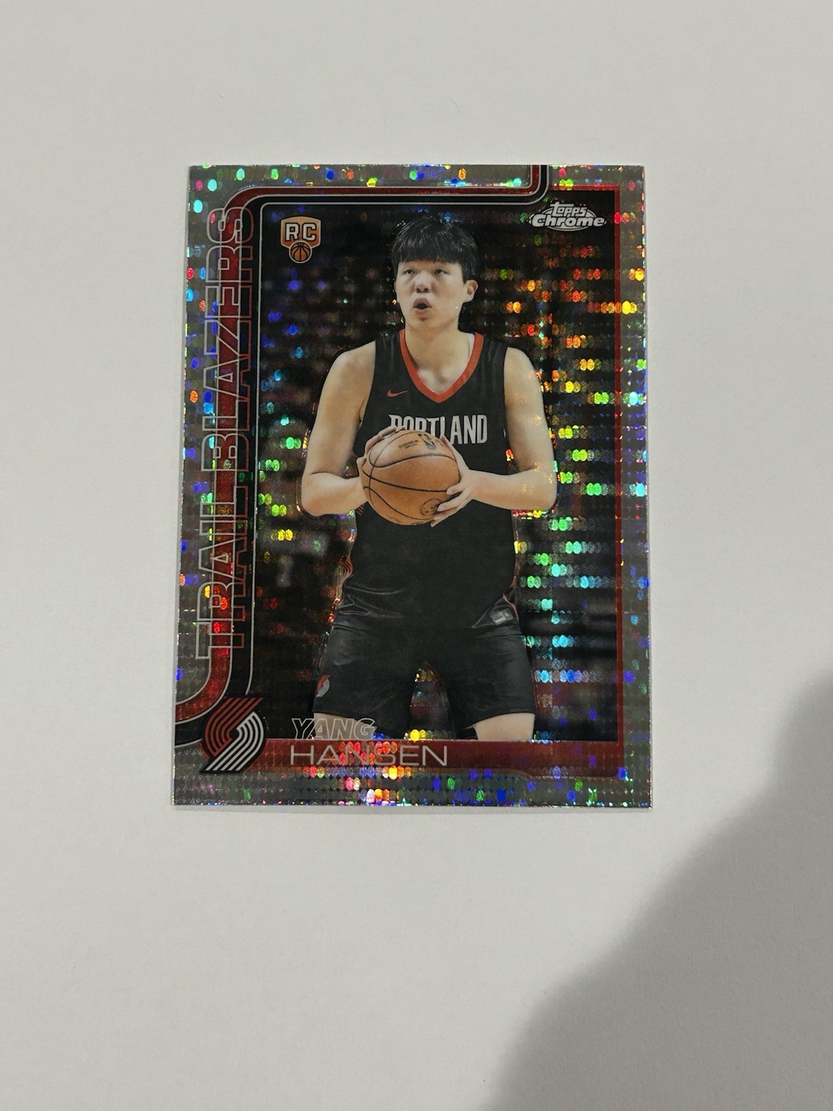 2025-26 Topps Chrome Yang Hansen Rookie Pulsar Refractor #266 RC Trail Blazers