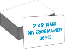 Blank Magnetic Dry Erase Labels 36 Pack 3" x 5" for Whiteboard Home Office