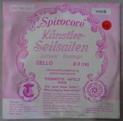 THOMASTIK-INFELD WIEN SPIROCORE KÜNSTLER SEILSAITEN CELLO d II(re) KAT. NrS27 WE