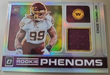 CHASE YOUNG 2020 Optic Refractor Rookie RELIC Card Jersey SAINTS #RP-16 RC. rookie card picture