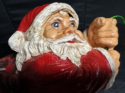 Vtg LARGE Santa Chimney Hanging Sculpture Christmas Ornament Fireplace Farmhouse